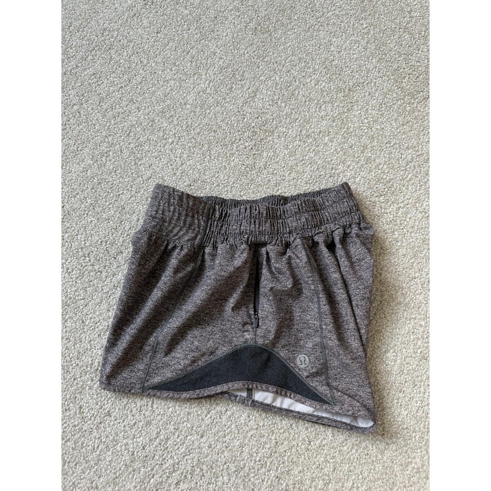 Lululemon Hotty Hot High Rise Running Shorts Heathered Grey Size 0 - Picture 2 of 6